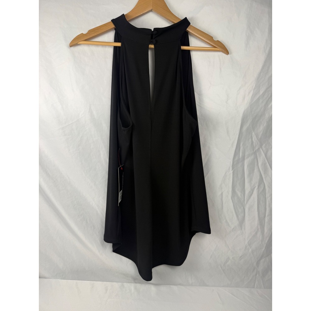 Veronica M Large Black Halter Keyhole Sleeveless Tunic Tank Top NWT - Picture 2 of 8